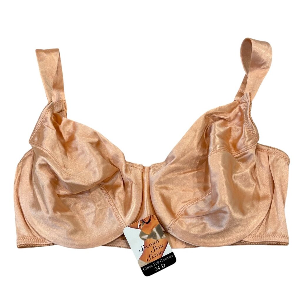 RARE Victoria's Secret Second Skin Satin Bra 34D Classic Full Coverage NWT